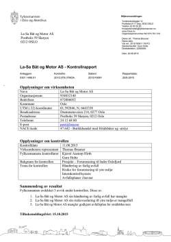 La-Sa Båt og Motor AS - Kontrollrapport