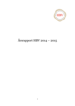 Årsrapport HBV 2014 – 2015 - Høgskolen i Buskerud og Vestfold