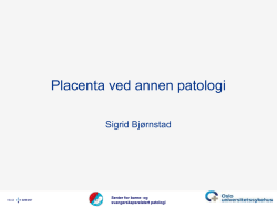 presentasjon 19 Placenta ved annen patologi