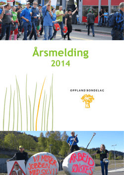 Årsmelding 2014 - Norges Bondelag