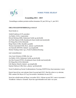 NORSK FYSISK SELSKAP Årsmelding 2014 – 2015
