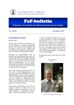 FoF-bulletin 2014 des. - Universitetet i Bergen