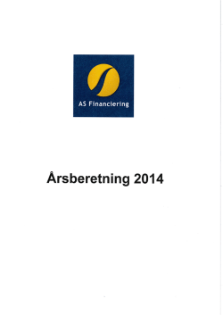 Årsregnskap 2014 - AS Financiering