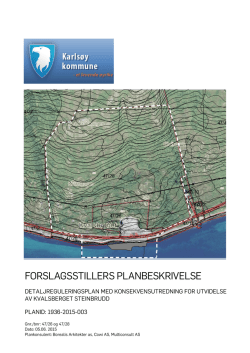 FORSLAGSSTILLERS PLANBESKRIVELSE