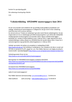 Veiledertildeling SPED4090/ masteroppgave høst 2014