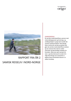 rapport fra år 2 samisk reiseliv i nord-norge