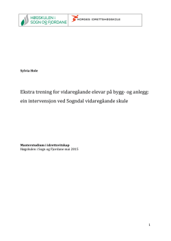 Ekstra trening for vidareg&aring;ande elevar p&aring; bygg
