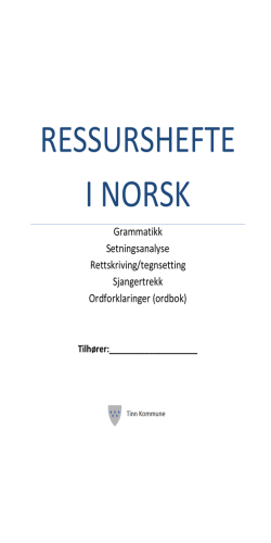 RESSURSHEFTE I NORSK