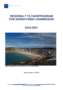 regionalt tiltaksprogram for norsk-finsk vannregion