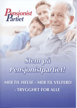 ftnsjonist - Pensjonistpartiet