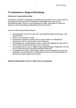 Årsberetning 2014 - bogerudborettslag