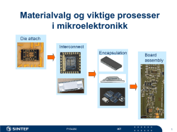 Materialvalg og viktige prosesser i mikroelektronikk