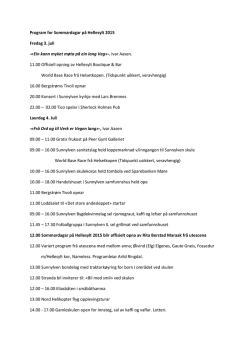 Program for Hellesyltdagane 2015