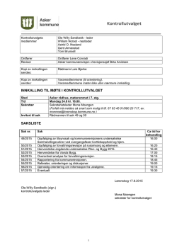 INNKALLING TIL MØTE I KONTROLLUTVALGET SAKSLISTE