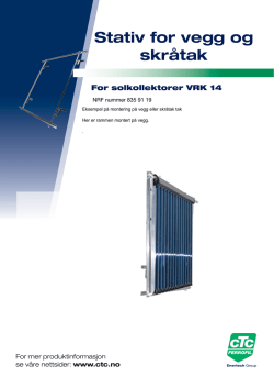 Produktblad solar stativ for vegg og skråtak