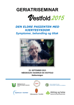 INVITASON - Geriatriseminaret Vestfold 2015