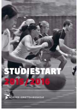 STUDIESTART 2015/2016 - Norges idrettshøgskole