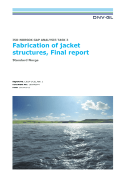 Fabrication of jacket structures, Final report