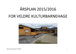 ÅRSPLAN 2015/2016 FOR VELDRE