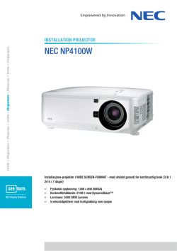 NEC NP4100W - NEC Display Solutions Europe