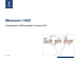 Økonomi i HSO/Fordeling av budsjettrammer 2015