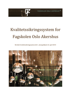 Kvalitetssikringssystem for Fagskolen Oslo Akershus