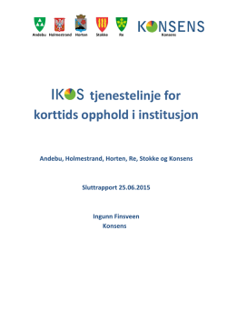 IKOS tjenestelinje for korttids opphold i institusjon