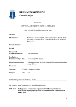 Møteprotokoll fra møtet 21. april 2015
