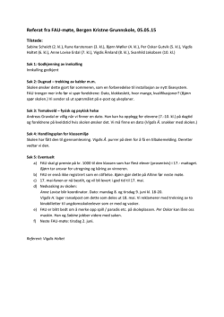 Referat fra FAU-møte, Bergen Kristne Grunnskole, 05.05.15