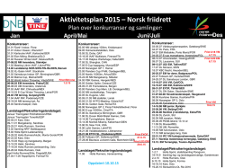Aktivitetsplan 2015 – Norsk friidrett