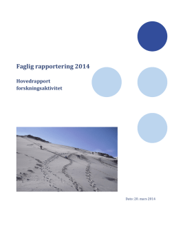 Faglig rapportering 2014 - Hovedrapport (tabell s. 38