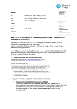 NEK 399–1:2014 Utførelse av stikkledning ved endringer i