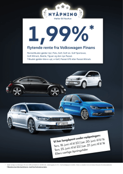 1,99%* flytende rente fra Volkswagen Finans