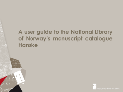 User-guide National library (HANSKE)