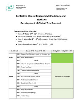 Development of Clinical Trial Protocol