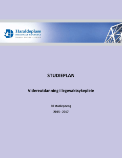 Legevaktsykepleie 2015-2017 - Haraldsplass Diakonale Stiftelse