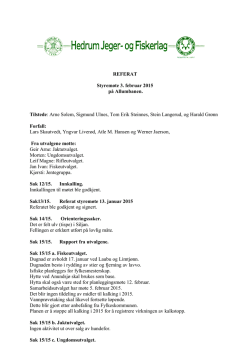 Referat styremøte 3. februar 2015