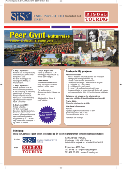 Peer Gynt kulturreise - Senioruniversitetet i Søgne