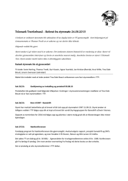 Telemark Travforbund - Referat fra styremøte 24.08.2015