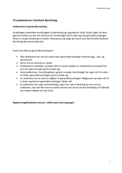 Årsmelding 2014 - Elvefaret Borettslag
