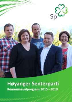 Kommunevalprogram Høyanger Sp 2015-2019 (PDF