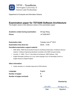 Examination paper for TDT4240 Software Architecture - NO