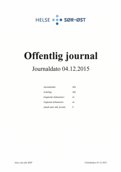 Offentlig journal 04122015 - Helse Sør-Øst
