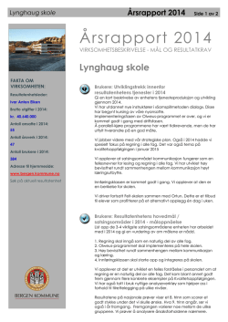 Årsrapport 2014 - Lynghaug skole