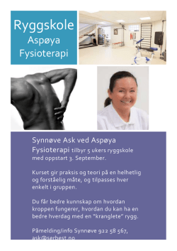 Info ryggskole - Aspøya Fysioterapi og Manuellterapi