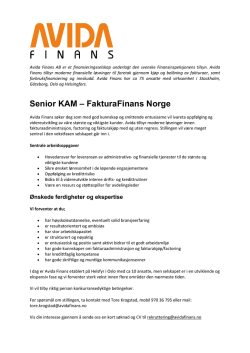 Stillingsannonse Senior KAM FakturaFinans Norge