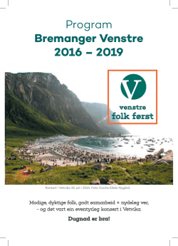 Bremanger Venstre 2015 Valgprogram