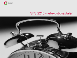 SFS 2213 - arbeidstidsavtalen