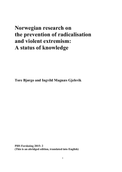 Norwegian research on the prevention of radicalisation and