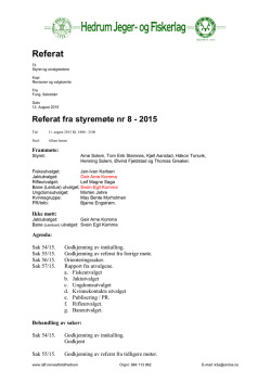 Referat styremøte 11.08.2015